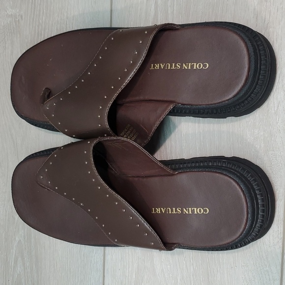 Colin Stuart Womens Y2K Comfort Tractor Chukka Leather Thong Wedge Sandals 8 - Picture 5 of 12